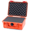 Pelican 1150 Case, Orange with Red Latches Pick & Pluck Foam with Convolute Lid Foam ColorCase 011500-0001-150-320