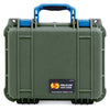 Pelican 1400 Case, OD Green with Blue Handle & Latches ColorCase