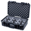 Pelican 1485 Air Case, Black with Black Handle & TSA Locking Latches Gray Padded Microfiber Dividers with Convoluted Lid Foam ColorCase 014850-0070-110-L10