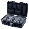 Pelican 1485 Air Case, Black with Black Handle & TSA Locking Latches Gray Padded Microfiber Dividers with Mesh Lid Organizer ColorCase 014850-0170-110-L10