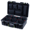 Pelican 1485 Air Case, Black with OD Green Handle & Latches TrekPak Divider System with Mesh Lid Organizer ColorCase 014850-0120-110-131