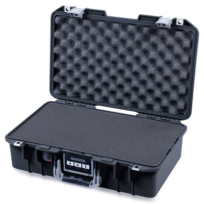 Pelican 1485 Air Case, Black with Silver Latches Pick & Pluck Foam with Convolute Lid Foam ColorCase 014850-0001-110-181