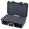 Pelican 1485 Air Case, Black with Yellow Latches Pick & Pluck Foam with Convolute Lid Foam ColorCase 014850-0001-110-241