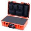 Pelican 1485 Air Case, Orange with Black Handle & TSA Locking Latches Pick & Pluck Foam with Mesh Lid Organizer ColorCase 014850-0101-150-L10