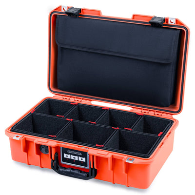 Pelican 1485 Air Case, Orange with Black Latches TrekPak Divider System with Computer Pouch ColorCase 014850-0220-150-111