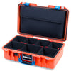 Pelican 1485 Air Case, Orange with Blue Latches TrekPak Divider System with Computer Pouch ColorCase 014850-0220-150-121