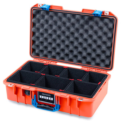 Pelican 1485 Air Case, Orange with Blue Latches TrekPak Divider System with Convolute Lid Foam ColorCase 014850-0020-150-121