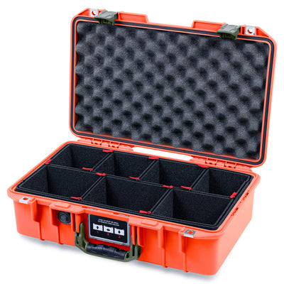 Pelican 1485 Air Case, Orange with OD Green Latches TrekPak Divider System with Convolute Lid Foam ColorCase 014850-0020-150-131