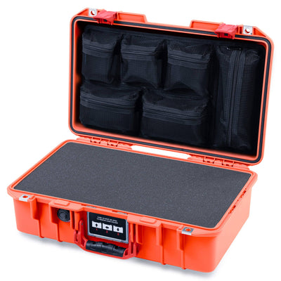 Pelican 1485 Air Case, Orange with Red Handle & Latches Pick & Pluck Foam with Mesh Lid Organizer ColorCase 014850-0101-150-321