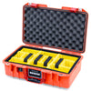 Pelican 1485 Air Case, Orange with Red Handle & Latches Yellow Padded Microfiber Dividers with Convoluted Lid Foam ColorCase 014850-0010-150-321