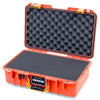 Pelican 1485 Air Case, Orange with Yellow Handle & Latches Pick & Pluck Foam with Convoluted Lid Foam ColorCase 014850-0001-150-241