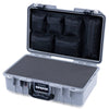 Pelican 1485 Air Case, Silver with Black Handle & TSA Locking Latches Pick & Pluck Foam with Mesh Lid Organizer ColorCase 014850-0101-180-L10