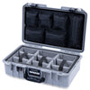 Pelican 1485 Air Case, Silver with Black Handle & TSA Locking Latches Gray Padded Microfiber Dividers with Mesh Lid Organizer ColorCase 014850-0170-180-L10