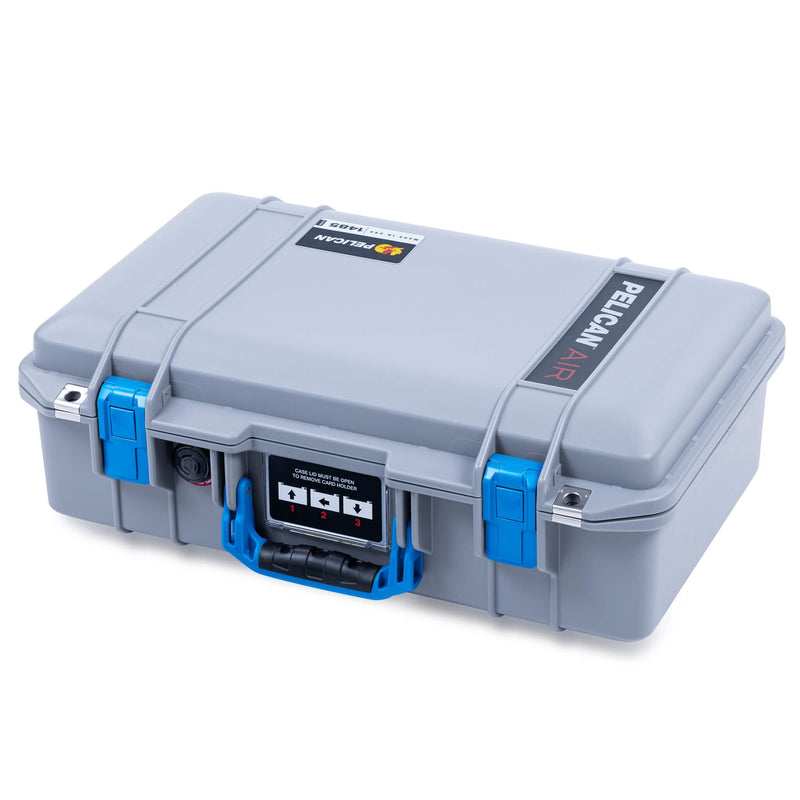 Pelican 1485 Air Case, Silver with Blue Latches ColorCase 