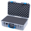 Pelican 1485 Air Case, Silver with Blue Latches Pick & Pluck Foam with Computer Pouch ColorCase 014850-0201-180-121