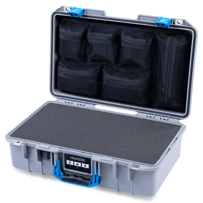 Pelican 1485 Air Case, Silver with Blue Latches ColorCase