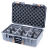 Pelican 1485 Air Case, Silver with Desert Tan Handle & Latches Gray Padded Microfiber Dividers with Convoluted Lid Foam ColorCase 014850-0070-180-311