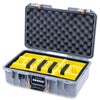 Pelican 1485 Air Case, Silver with Desert Tan Handle & Latches Yellow Padded Microfiber Dividers with Convoluted Lid Foam ColorCase 014850-0010-180-311