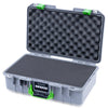 Pelican 1485 Air Case, Silver with Lime Green Latches Pick & Pluck Foam with Convolute Lid Foam ColorCase 014850-0001-180-301