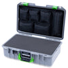 Pelican 1485 Air Case, Silver with Lime Green Latches ColorCase