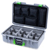 Pelican 1485 Air Case, Silver with Lime Green Latches ColorCase