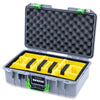 Pelican 1485 Air Case, Silver with Lime Green Latches Yellow Padded Microfiber Dividers with Convolute Lid Foam ColorCase 014850-0010-180-301