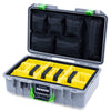 Pelican 1485 Air Case, Silver with Lime Green Latches ColorCase