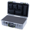 Pelican 1485 Air Case, Silver with OD Green Handle & Latches Pick & Pluck Foam with Mesh Lid Organizer ColorCase 014850-0101-180-131