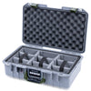 Pelican 1485 Air Case, Silver with OD Green Handle & Latches Gray Padded Microfiber Dividers with Convoluted Lid Foam ColorCase 014850-0070-180-131