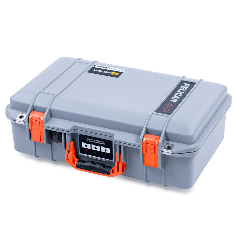 Pelican 1485 Air Case, Silver with Orange Latches ColorCase 