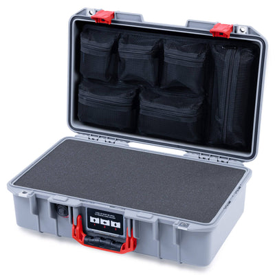 Pelican 1485 Air Case, Silver with Red Latches ColorCase