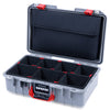 Pelican 1485 Air Case, Silver with Red Latches TrekPak Divider System with Computer Pouch ColorCase 014850-0220-180-321