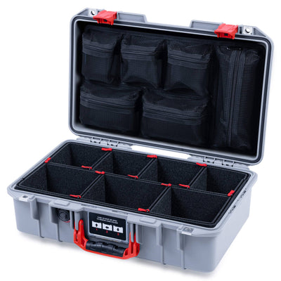 Pelican 1485 Air Case, Silver with Red Latches ColorCase