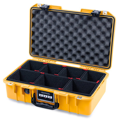 Pelican 1485 Air Case, Yellow with Black Handle & TSA Locking Latches TrekPak Divider System with Convoluted Lid Foam ColorCase 014850-0020-240-L10