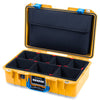 Pelican 1485 Air Case, Yellow with Blue Latches TrekPak Divider System with Computer Pouch ColorCase 014850-0220-240-121