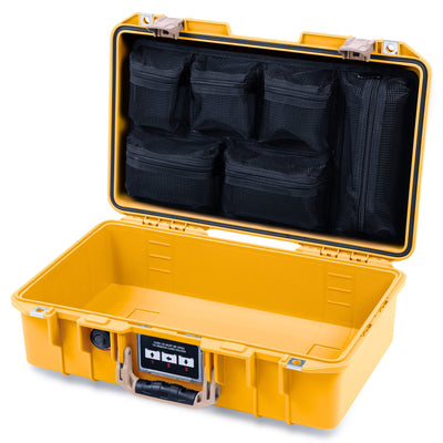 Pelican 1485 Air Case, Yellow with Desert Tan Handle & Latches Mesh Lid Organizer Only ColorCase 014850-0100-240-311