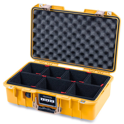 Pelican 1485 Air Case, Yellow with Desert Tan Handle & Latches TrekPak Divider System with Convoluted Lid Foam ColorCase 014850-0020-240-311