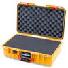 Pelican 1485 Air Case, Yellow with Orange Handle & Latches Pick & Pluck Foam with Convoluted Lid Foam ColorCase 014850-0001-240-151