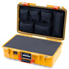 Pelican 1485 Air Case, Yellow with Orange Handle & Latches Pick & Pluck Foam with Mesh Lid Organizer ColorCase 014850-0101-240-151