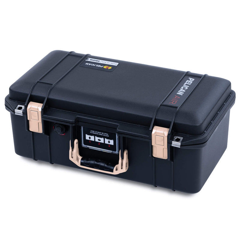 Pelican 1506 Air Case, Black with Desert Tan Handles & Latches ColorCase 