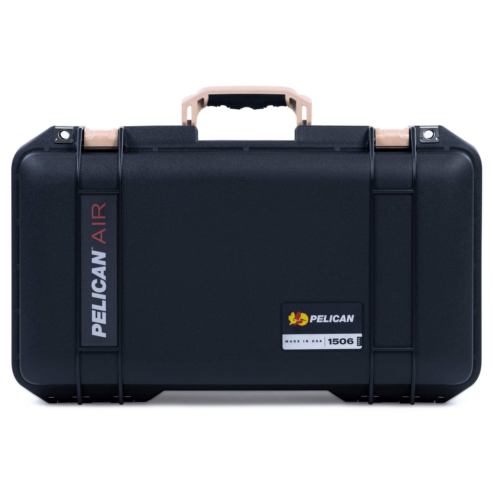 Pelican 1506 Air Case, Black with Desert Tan Handles & Latches ColorCase 