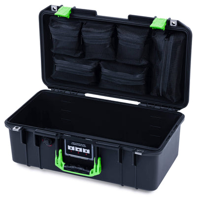 Pelican 1506 Air Case, Black with Lime Green Handles & Latches ColorCase