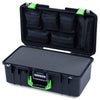 Pelican 1506 Air Case, Black with Lime Green Handles & Latches ColorCase