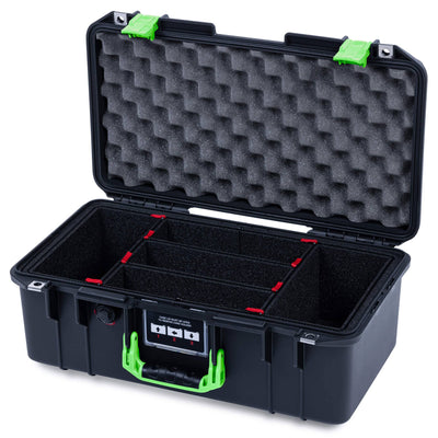 Pelican 1506 Air Case, Black with Lime Green Handles & Latches ColorCase