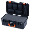 Pelican 1506 Air Case, Black with Orange Handles & Latches ColorCase