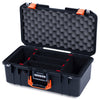 Pelican 1506 Air Case, Black with Orange Handles & Latches ColorCase