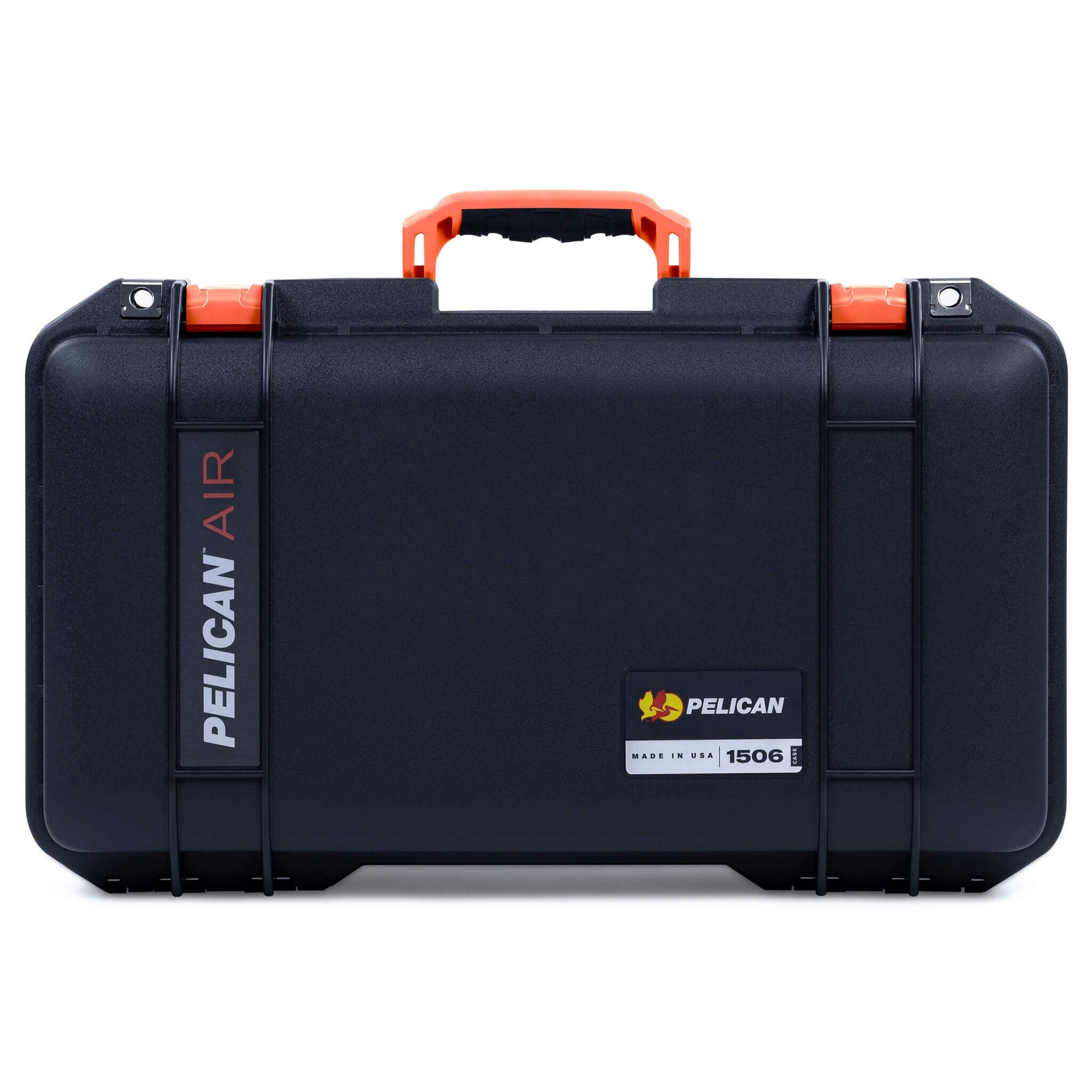 Pelican 1506 Air Case, Black with Orange Handles & Latches ColorCase 