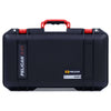 Pelican 1506 Air Case, Black with Red Handles & Latches ColorCase