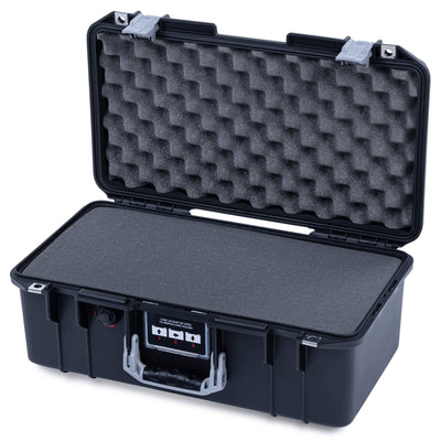 Pelican 1506 Air Case, Black with Silver Handles & Latches Pick & Pluck Foam with Convolute Lid Foam ColorCase 015060-0001-110-181