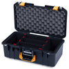 Pelican 1506 Air Case, Black with Yellow Handles & Latches ColorCase